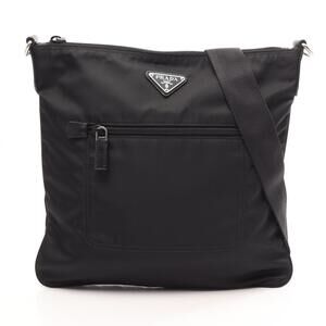 Prada PRADA Triangle Plate Shoulder Bag Handbag Nylon Women's Black